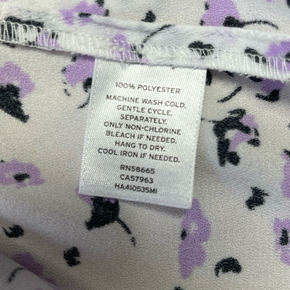 Halogen Floral Print Cap Sleeve Loose Fit Blouse - Spring Summer Office - Large - Picture 11 of 12